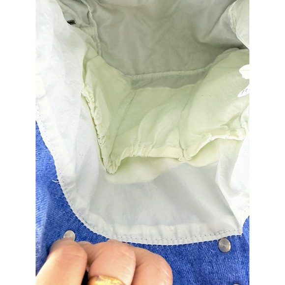 Vintage Baby Guess Denim Gingham Backpack Purse Y2K Rare Logo Bag Blue - Picture 7 of 16